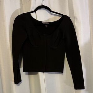 Victoria's Secret Black Long Sleeve Crop Top
